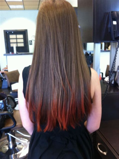 Red Tips On Brown Hair Fun Hair Color Pinterest My
