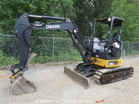 2014 John Deere 35g Mini Excavator Rubber Tracks Backhoe Hyd Aux Thumb