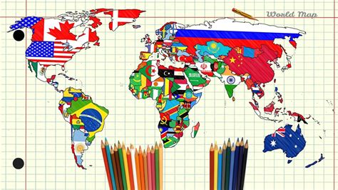 World Map Flags Countries 1920x1080 Wallpaper