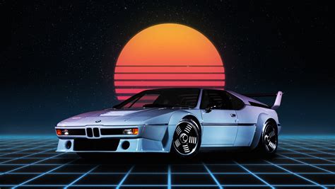 Silver Bmw Coupe Bmw M1 Retro Style Synthwave German Cars Hd