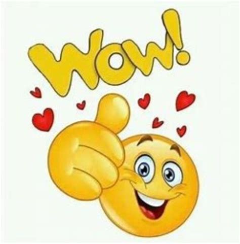 Emoji Wow Thumbs Up Hearts Awesome Encouragement Yellow Happy Face