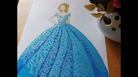 How to draw cinderella in pencil step by step? How to draw a dress Cinderella's Beautiful sparkle dress ...