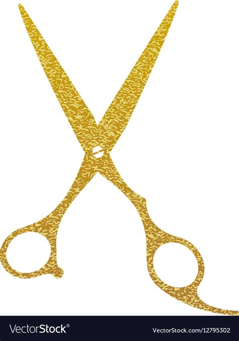 Gold Scissors Icon Flat Web Sign Symbol Logo Label Royalty Free Vector