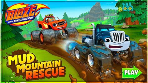 Blaze Monster Machines Mud Mountain Rescue Fun Game Play Learning For