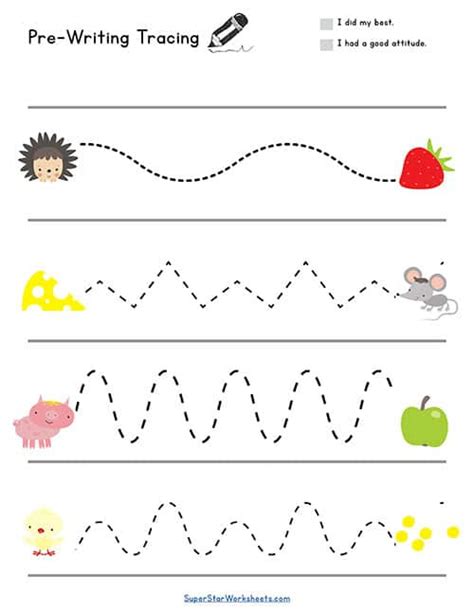 Pre writing worksheet