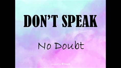 No doubt & dj олег бойко — dont speak. NO DOUBT - Don't Speak (Lyrics) - YouTube