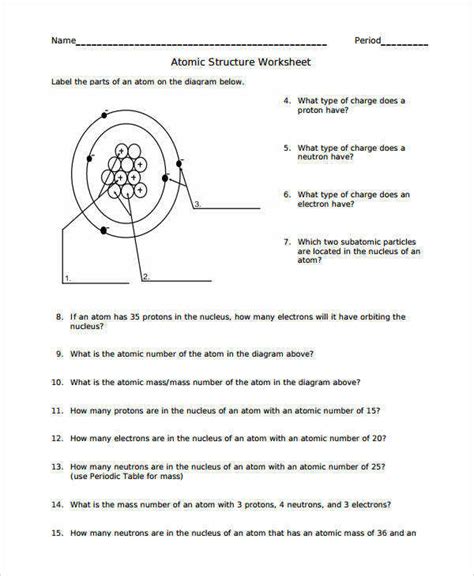 Atom structure worksheet google search chemistry from atomic structure worksheet answer key , source: Atomic Structure Worksheet Answers | Homeschooldressage.com