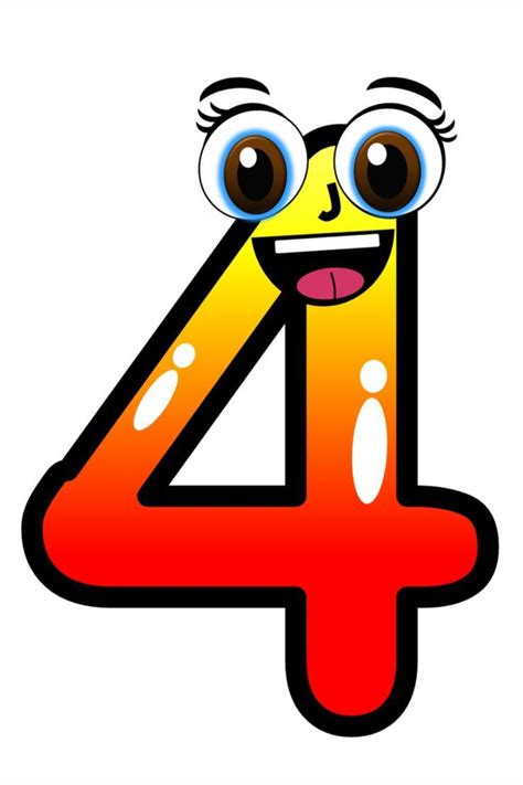 Number 4 Clip Art With Face Cute Number Four Clip Arts For Modules