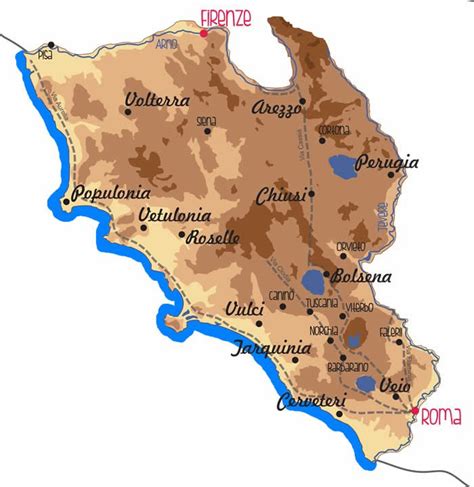 Mappa Etruria Etruscan Corner Cartagine Volontà Di Potenza Mappa
