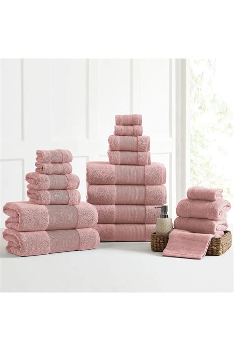 Air Cloud 18 Piece Towel Set Silver Pink By Amrapur Overseas On