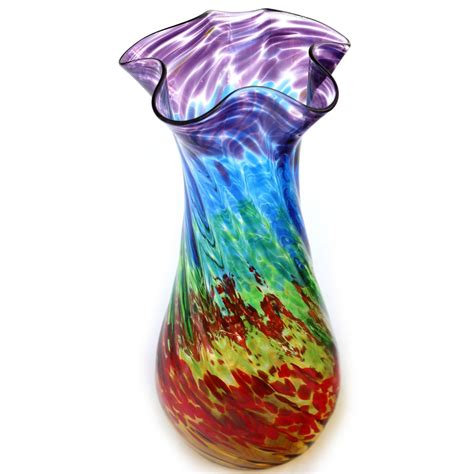 Rainbow Optic Series Fluted Glass Vase By Glass Rocks Dottie Boscamp In 2021 Glass Rocks