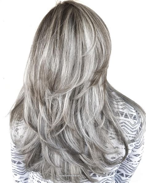 Ash blonde highlights on dark brown hair. 20 Collection of Dark Brown Hair Hairstyles with Silver ...