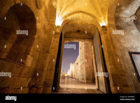 Jaffa Gate In The Walls Of The Old City Of Jerusalem At Night View