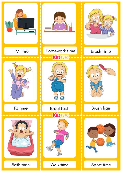 45 Pieces Visual Schedule For Kids Autism Routine Chart Cards Chore