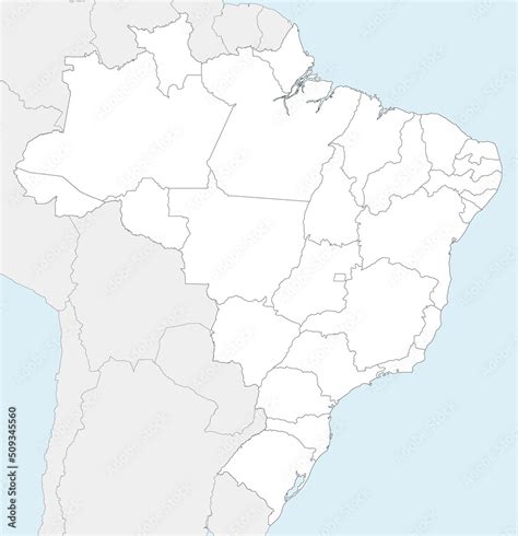 Fototapeta Mapa Wiata Dla Dzieci Vector Blank Map Of Brazil With