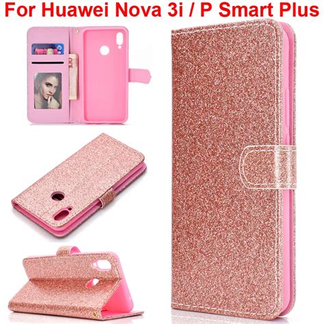 Cute Glitter Case For Huawei P Smart Plus Wallet Cover Nova 3i Pouch