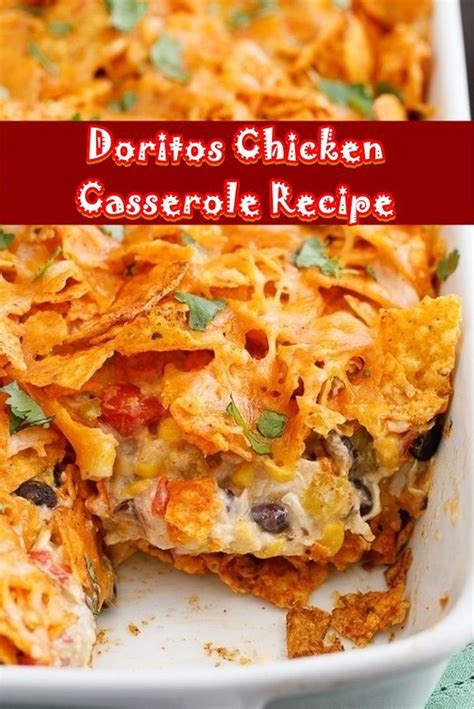This chicken doritos casserole is the ultimate snack or party food. 687 in 2020 | Chicken dorito casserole, Chicken recipes ...
