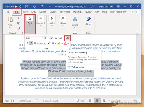 How To Remove Or Clear Formatting In Microsoft Word Winbuzzer