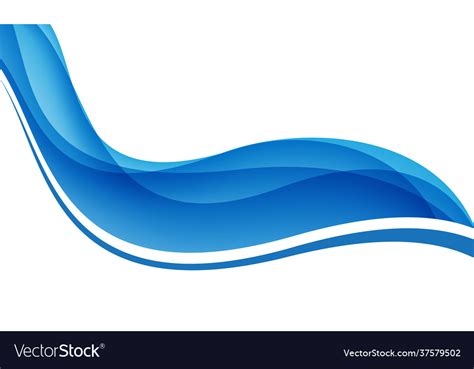 Abstract Blue Wave Curve On White Royalty Free Vector Image