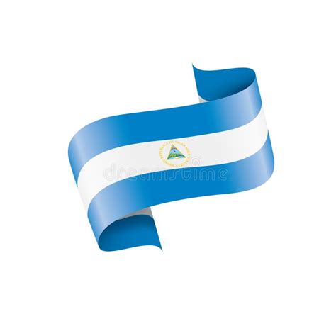 Bandera De Nicaragua Ejemplo Del Vector En Un Fondo Blanco Ilustración