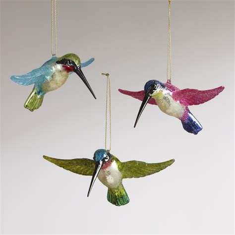 Flying Hummingbird Ornaments Set Of 3 Hummingbird Ornament And Bird