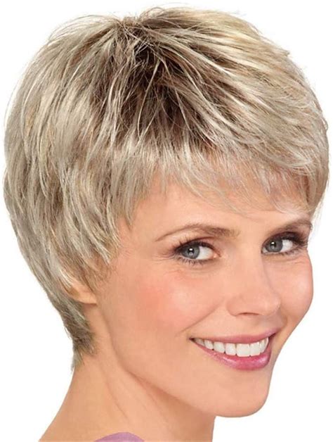 Amazon Ca Short Grey Hair Older Women Pixie Cut Short Thin Hair Cuts