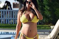 casey batchelor bikini yellow cyprus pool enjoying sun back category gotceleb