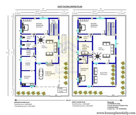 40x60 East Facing Home Vastu Plan House Plans Daily