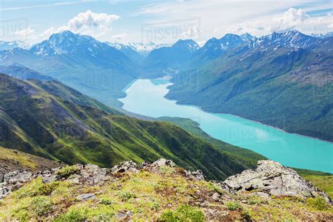 Scenic View From Pepper Peak Overlooking Eklutna Lake And Chugach