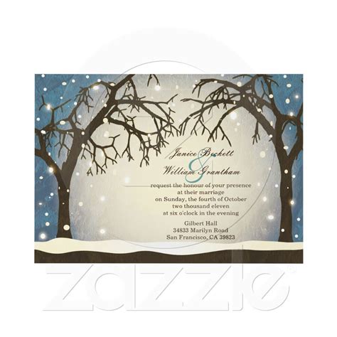 Beautiful Arched Winter Trees Wedding Invitations Zazzle Tree
