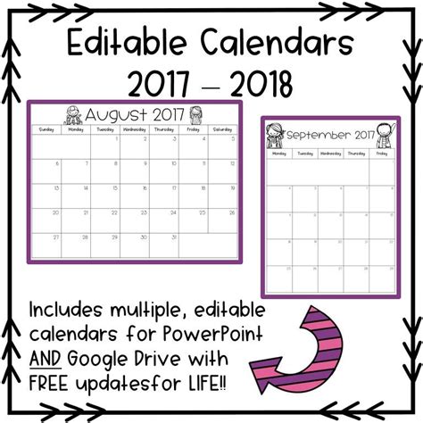 Teacher Calendar Printable