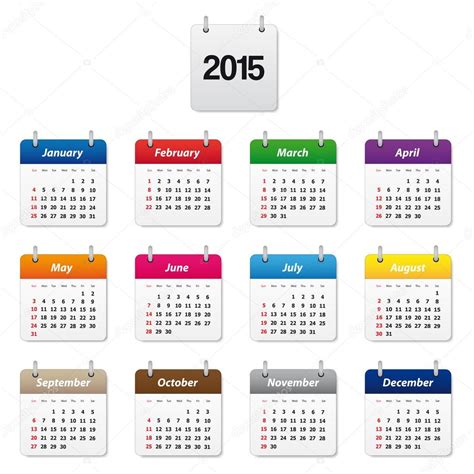 Calendário 2015 — Vetor De Stock © Simo988 51874635