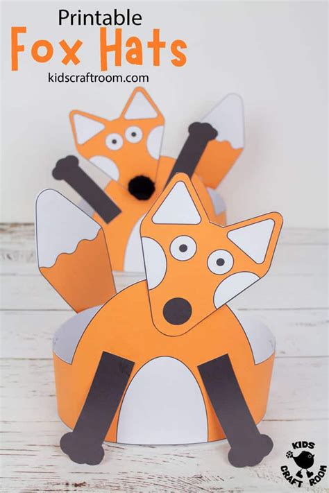 This Printable Fox Hat Craft Is Super Cute And Easy To Make Such A Fun