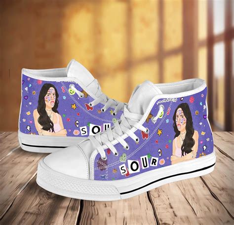 Olivia Rodrigo Canvas Hightop Sour Albums Custom Shoes Etsy