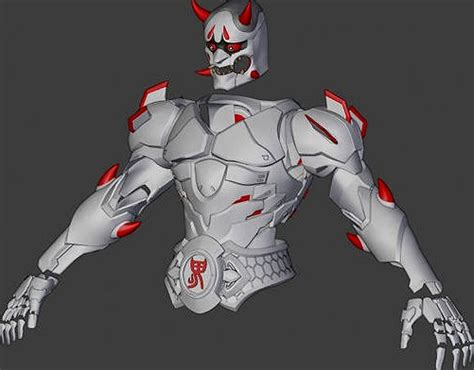 3d Model Of Genji Oni Skin Armor From Overwatch 3d