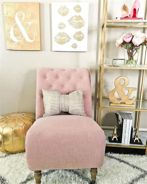 Love The Pink And Gold Accents For A Home Office Space Home Decor