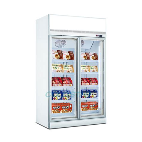 Double Door Glass R290 Vertical Commercial Display Freezers For Sale
