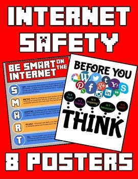 S stay safe m dont meet up a accepting files r reliable. Internet Safety Posters by ROOMBOP | Teachers Pay Teachers