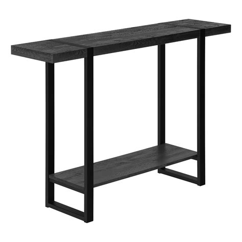 Accent Table 48 L Hall Console Black Faux Wood Black Metal
