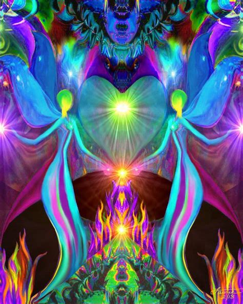 Twin Flames Art Reiki Energy Violet Flame Print Twin Flames