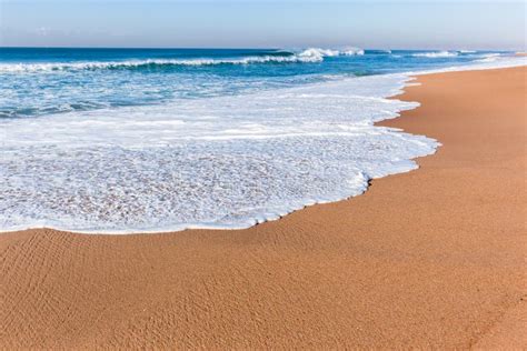 Beach Ocean Waters Edge Wave Sand Stock Photo Image Of Horizon Waves