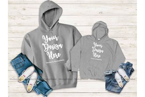 mommy   gray hoodie mockup matching family hoodies  mock ups design bundles