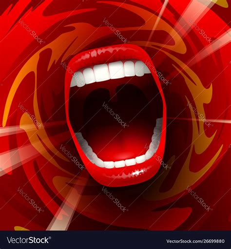 Screaming Singing Mouth Royalty Free Vector Image