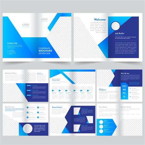 Blue Themed Business Brochure Template 695981 Vector Art At Vecteezy