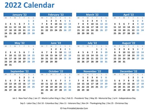 Template Kalender 2022 Pdf 2026 Calendar Blank Printable Calendar