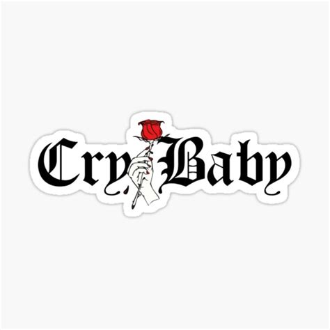 Lil Peep Cry Baby Rose Holding Hand Design Merch Sticker For Sale By