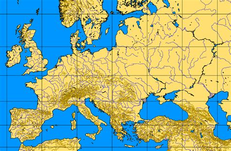 Maps Map Of Europe Mountains And Rivers
