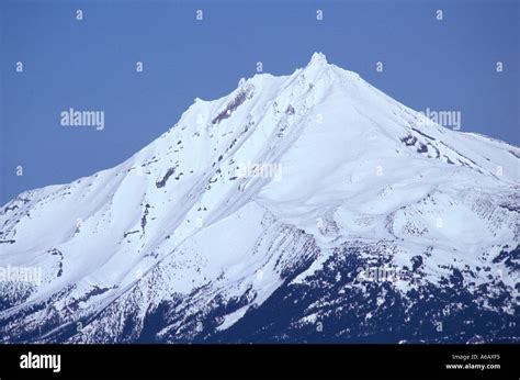 Aerial Snow Capped Mountain Peak Mount Jefferson Mount Jefferson
