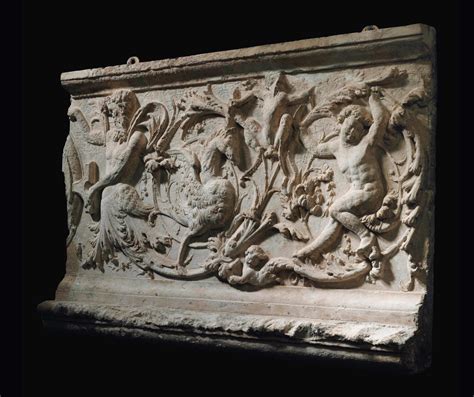 A Carved Stone Fragment Of A Frieze