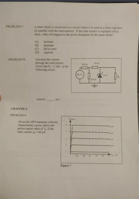 Solved PROBLEM 7 A Zener Diode Is Connected In A Circuit Chegg